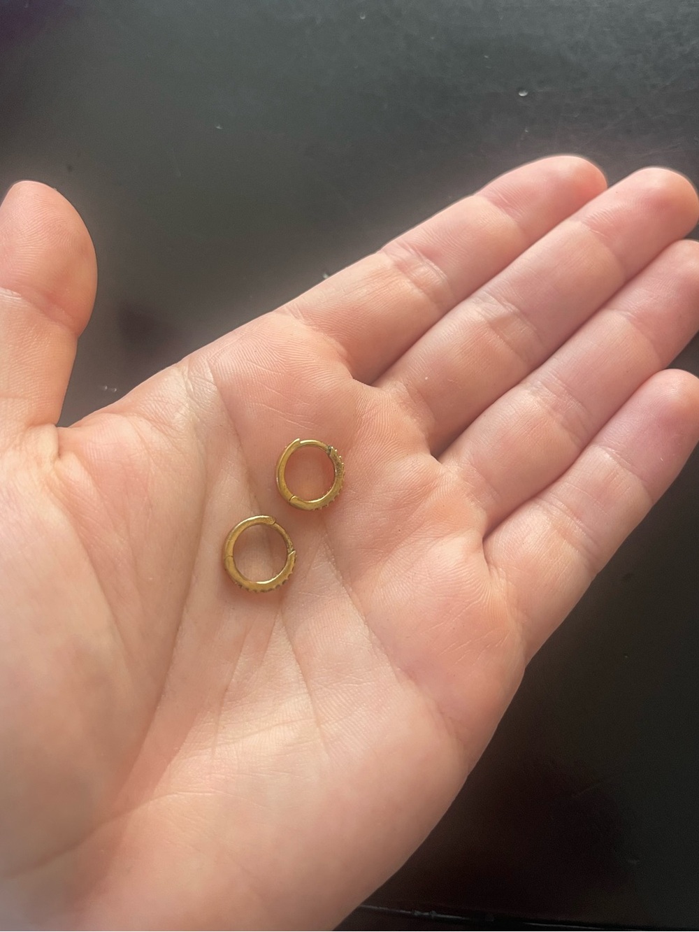 Tiny Gold Huggies Earrings